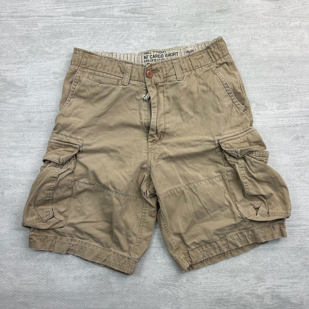 Vintage‎ Y2K Abercrombie & Fitch Cargo Shorts Mens 32 Tan Canvas Baggy Skate